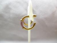 フランス製アンティークフープピアス(ゴールドxピンク)