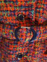 ツイードコート(オレンジxネイビーxピンクxライトグリーン)