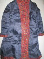 ツイードコート(オレンジxネイビーxピンクxライトグリーン)