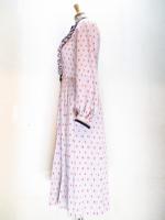 いちご柄ワンピース(グレーxピンクxネイビー)