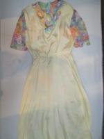 花柄ワンピース(ピンク&ライトブルー&パープル&イエロー&ブラウン)