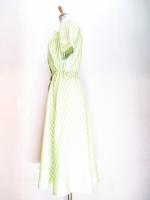 ストライプ柄ワンピース(ライトグリーンイエローxブラック)