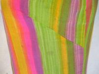 ストライプ柄ワンピース(ピンクxライトグリーンxイエローxパープル)