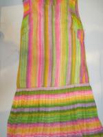 ストライプ柄ワンピース(ピンクxライトグリーンxイエローxパープル)