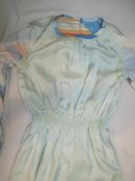 幾何学柄ワンピース(ライトブルーxオレンジxホワイト)