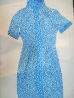 コーヒー豆柄ワンピース(ライトブルーxブルー&ホワイト&パープル)