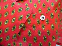 幾何学柄ワンピース(レッドxダークグリーン&イエロー)