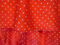 ドット柄フリルワンピース(レッドxホワイト)