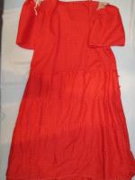 ドット柄フリルワンピース(レッドxホワイト)