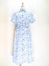 花柄ワンピース(スカイブルーxホワイト)