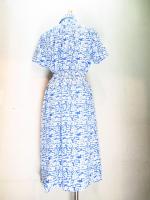 花柄ワンピース(スカイブルーxホワイト)