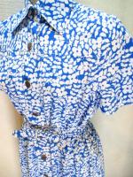 花柄ワンピース(スカイブルーxホワイト)