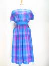 チェック柄ワンピース(ブルーxライトブルーxパープル)