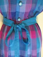 チェック柄ワンピース(ブルーxライトブルーxパープル)