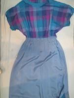 チェック柄ワンピース(ブルーxライトブルーxパープル)