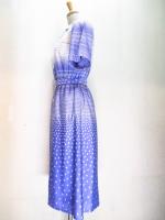 ボーダー&チェーン&幾何学柄ワンピース(ホワイトxラベンダー)