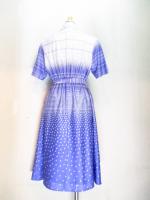 ボーダー&チェーン&幾何学柄ワンピース(ホワイトxラベンダー)