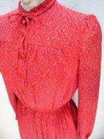 小花柄ワンピース(レッドxライトブルー&ホワイト&グリーン)