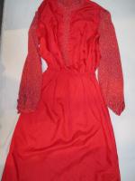 小花柄ワンピース(レッドxライトブルー&ホワイト&グリーン)