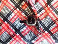 チェック柄ワンピース(ホワイトxレッドxオレンジxブラック)