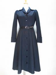 レトロ無地コートワンピース(ブラック)