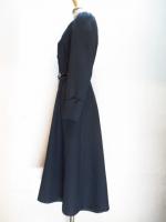 レトロ無地コートワンピース(ブラック)