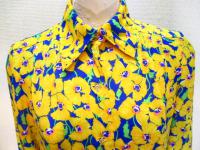 花柄シャツ(ブルーxイエロー&グリーン)