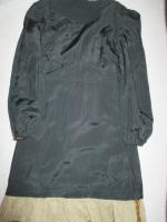 無地&幾何学柄ワンピース(ブラックxキャメル)