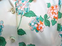 花柄ワンピース(パステルグリーンxオレンジ&ライトブルー&グリーン)