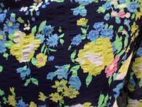 花柄ワンピース(ネイビーxライトブルー&ピンク&イエロー&グリーン)