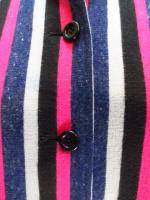 ストライプ柄コート(ピンクxネイビーxグレーxブラック)