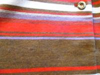 ボーダー柄ワンピース(ブラウンxレッドxベージュxパープル)