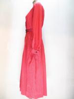 四角柄ワンピース(レッドxホワイト&ブラック)