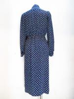 ハート形小花柄ワンピース(ネイビーxイエロー&ピンク&ホワイト)